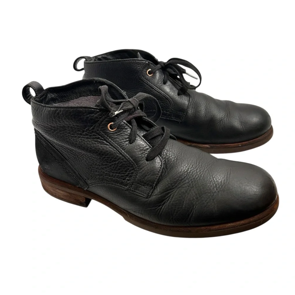 UGG Brompton 1008087 Mens Oxford Chukka Black Leather Boots 10.5